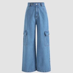 Cider Denim Light Wash Cargo Jeans XS and S